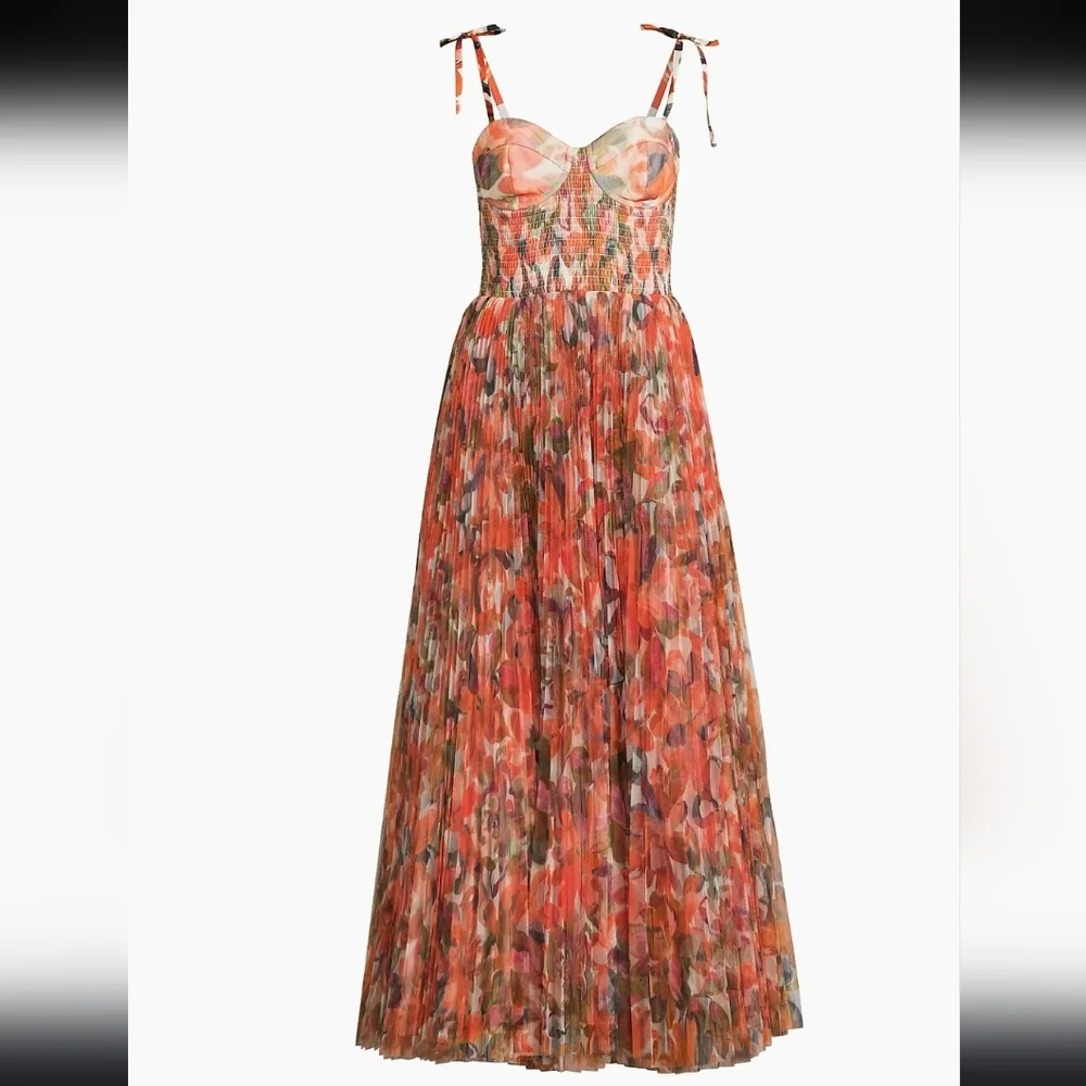 NWOT- Hutch Brianna Dress in Orange Lush Tropical Sz S - Picture 4 of 9